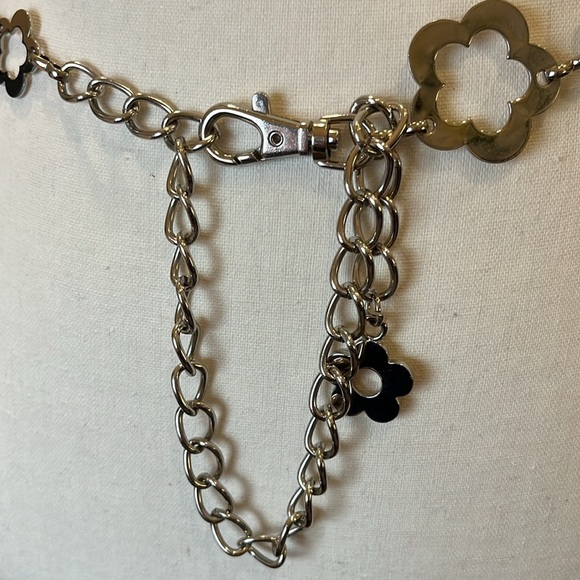 Gold Tone Boho Open Flower Concho Metal Chain Link Belt OS One Size - Picture 6 of 11